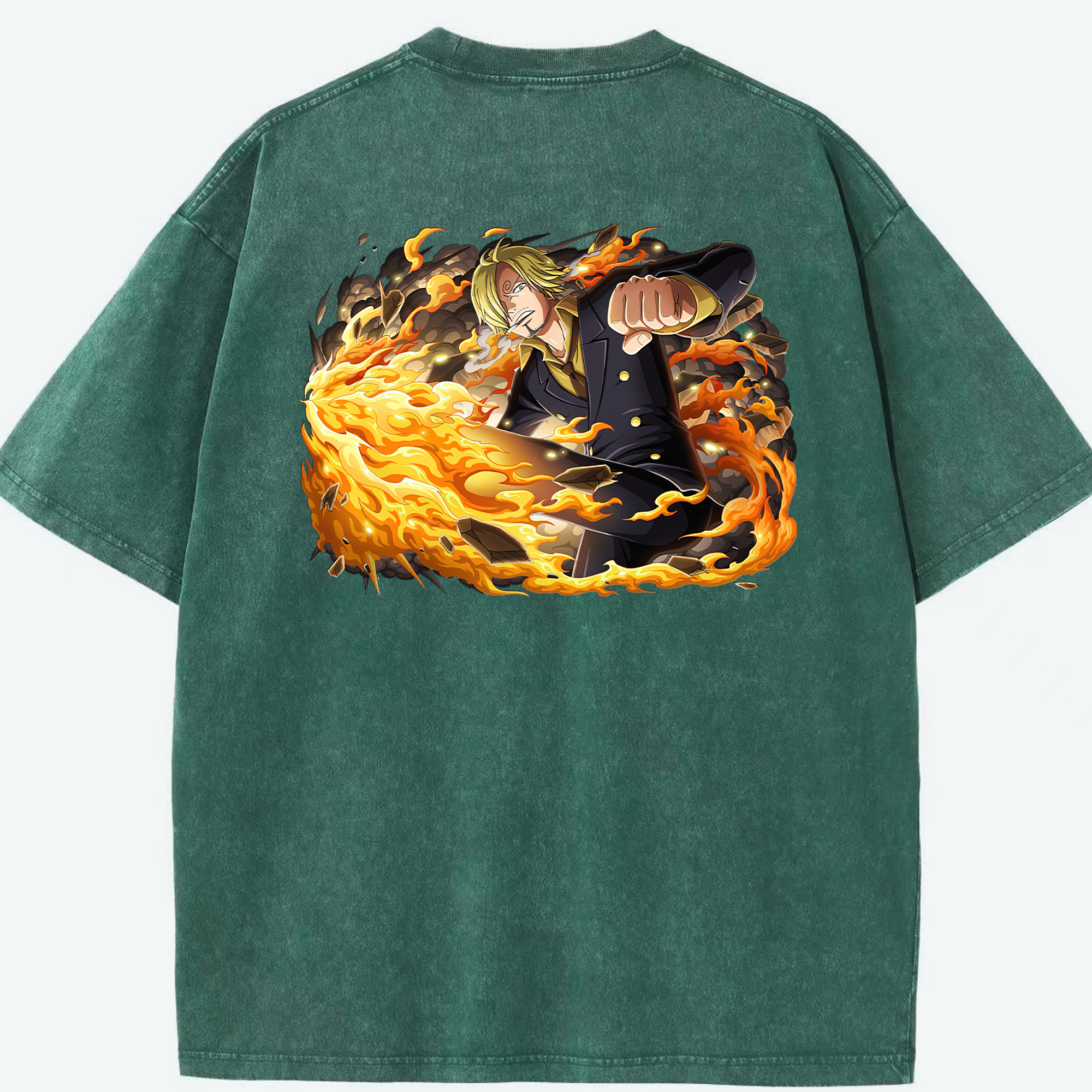 ワンピース サンジ ONE PIECE Sanji 綿100% ヴィンテージ風 半袖Tシャツ（背面プリント）